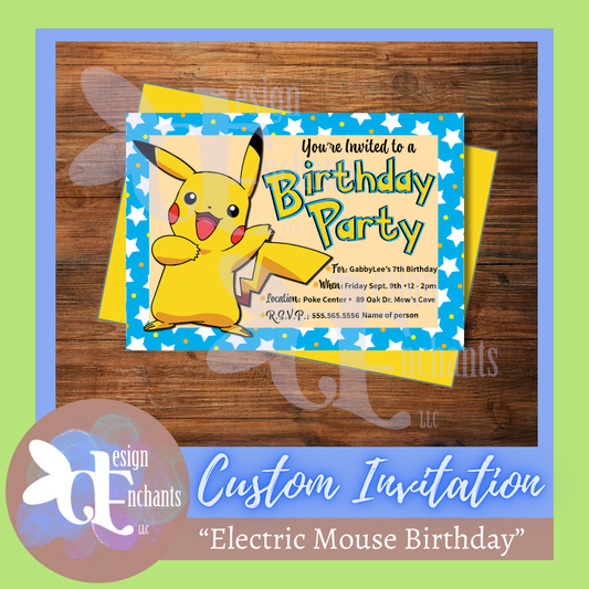 Electric Mouse, Birthday Invitation